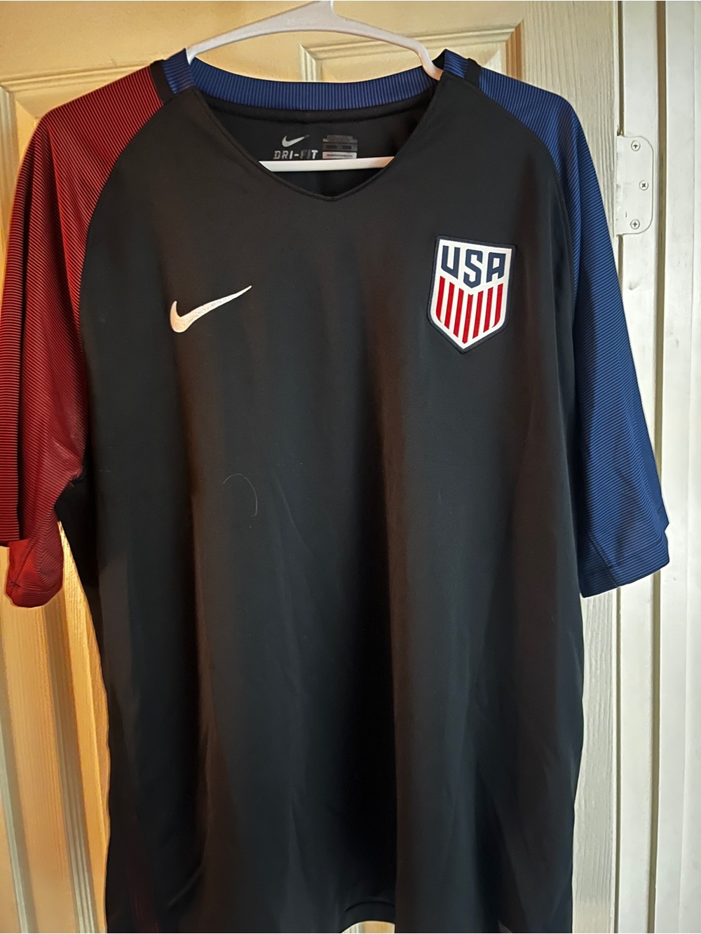 Nike USA Soccer Jersey - Black with Red & Blue Sleeves